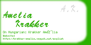 amelia krakker business card